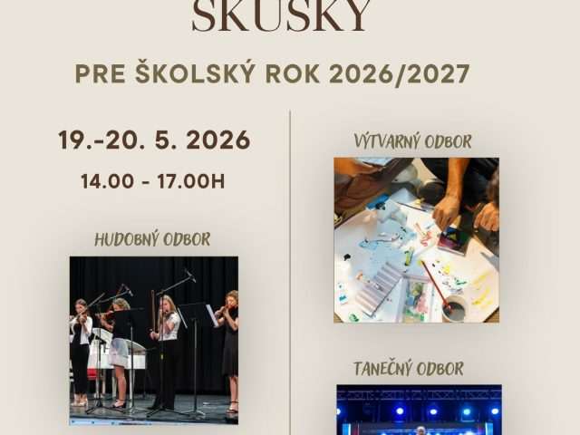 Prijímacie skúšky do hudobného, výtvarného a tanečného odboru